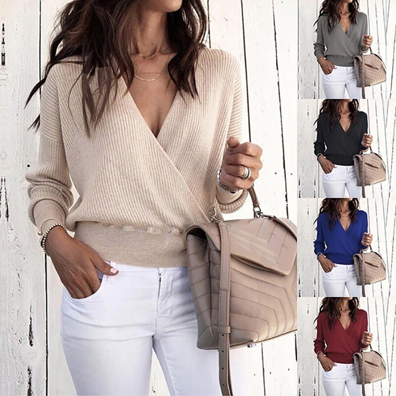 long sleeve wrap tops